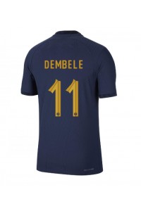 Frankrike Ousmane Dembele #11 Fotballdrakt Hjemme Klær VM 2022 Korte ermer